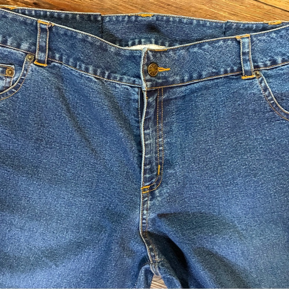 Vintage Style Midnight Velvet Floral Sequins Jeans Size 22W - Picture 9 of 14